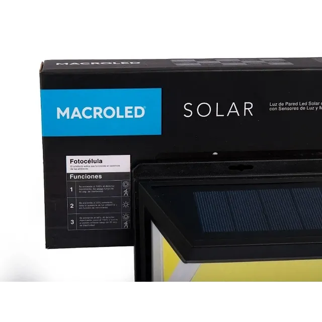 Aplique Foco Solar con Sensor de Movimiento - 1000 Lumenes  10 Watts  Calidad Asegurada  - Macroled