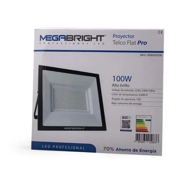 Foco Led Proyector 100w Blanco Megabright